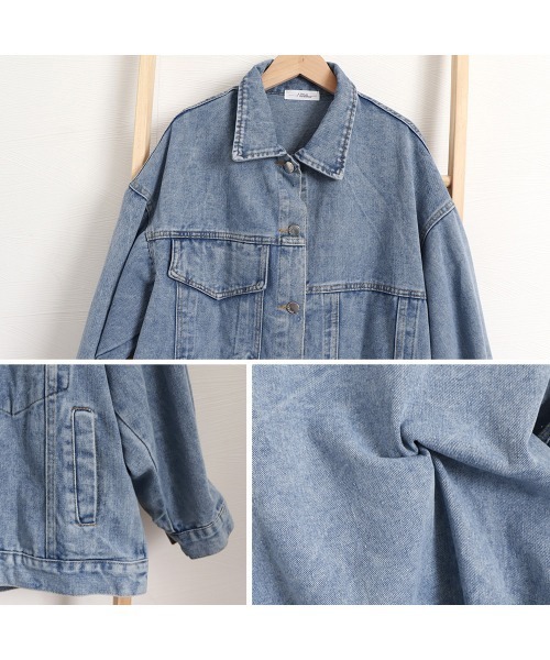 Miniministore(ミニミニストア)の「デニムジャケットゆったり レディース春秋(デニムジャケット・レディース・サックスブルー・XL/L)」の18枚目の写真