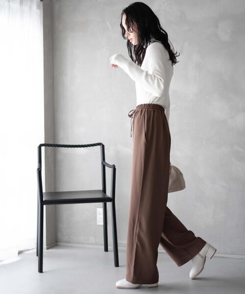 WEGO（ウィゴー）の「WEGO/カラーイージーパンツ（スウェットパンツ・レディース・ブラウン/ダークグレー/アイボリー/ブラック・MEDIUM/SMALL）」の15枚目の写真