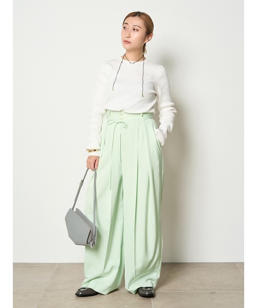 MIESROHE（ミースロエ）の「sustainable オーガニッククルーリブニット（ニット/セーター・レディース・ホワイト/グレー/ライトベージュ/ブラック・FREE）」の19枚目の写真