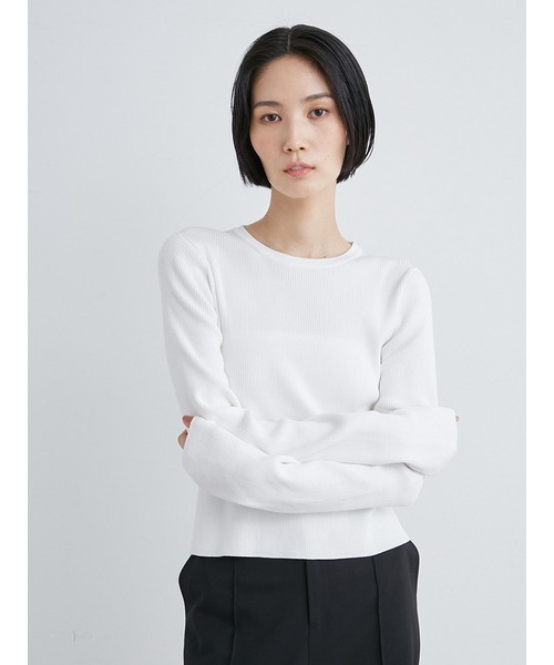 MIESROHE（ミースロエ）の「sustainable オーガニッククルーリブニット（ニット/セーター・レディース・ホワイト/グレー/ライトベージュ/ブラック・FREE）」の14枚目の写真