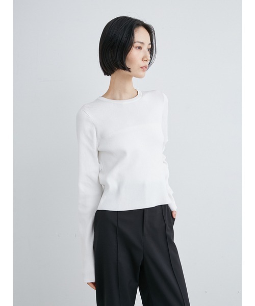 MIESROHE（ミースロエ）の「sustainable オーガニッククルーリブニット（ニット/セーター・レディース・ホワイト/グレー/ライトベージュ/ブラック・FREE）」の16枚目の写真