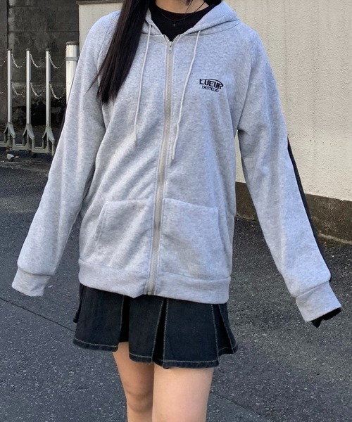 SHEPP(シープ)の「サイドラインワンポイント刺繍裏起毛 スウェットジップパーカー(パーカー・レディース・グレー・M/L/XL)」の19枚目の写真