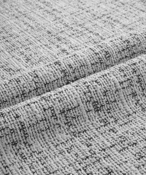 cussil（クシル）の「【cussil/クシル】メランジツイードタッチボーダーハーフスリーブＴシャツ（Tシャツ/カットソー・メンズ・ホワイト/ブラック・L/M/S）」の8枚目の写真