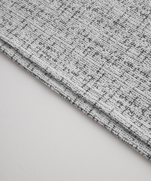 cussil（クシル）の「【cussil/クシル】メランジツイードタッチボーダーハーフスリーブＴシャツ（Tシャツ/カットソー・メンズ・ホワイト/ブラック・L/M/S）」の14枚目の写真