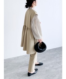 ペプラムベスト×テーパードパンツ２点セット