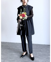 reca | ペプラムベスト・テーパードパンツ２点セット(スーツセット)