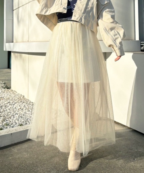 CALNAMUR(カルナムール)の「JUST DOスウェットチュールスカート(スカート・レディース・ホワイト/ブラック・FREE)」の4枚目の写真