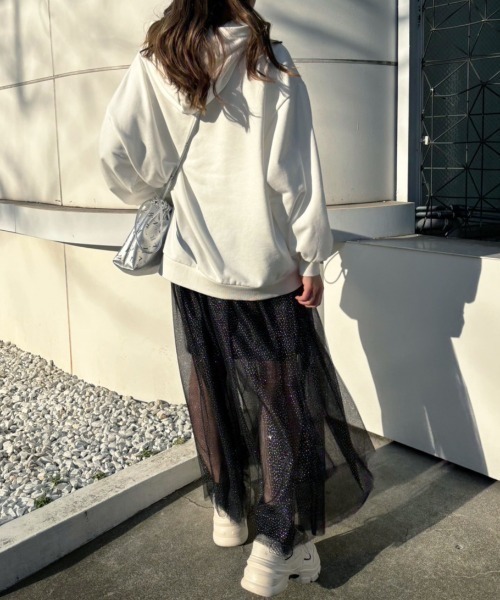 CALNAMUR(カルナムール)の「JUST DOスウェットチュールスカート(スカート・レディース・ホワイト/ブラック・FREE)」の12枚目の写真