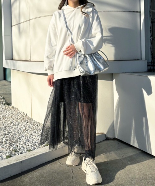 CALNAMUR(カルナムール)の「JUST DOスウェットチュールスカート(スカート・レディース・ホワイト/ブラック・FREE)」の10枚目の写真