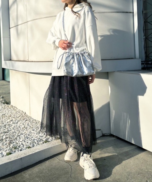 CALNAMUR(カルナムール)の「JUST DOスウェットチュールスカート(スカート・レディース・ホワイト/ブラック・FREE)」の11枚目の写真