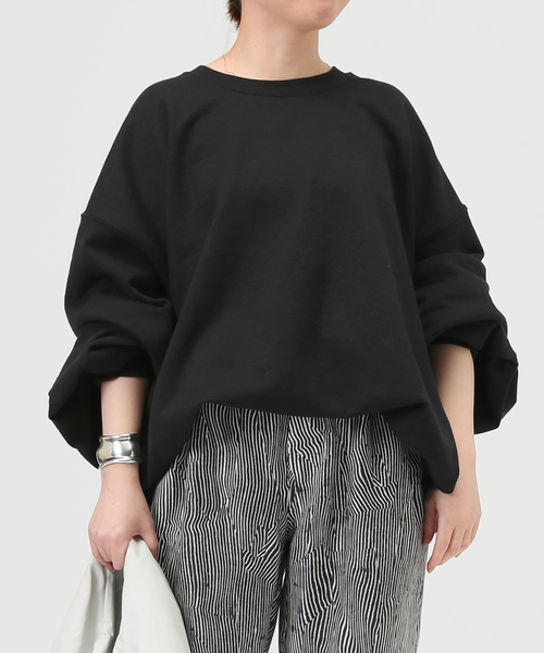 PRE_（プレ）の「【PRE_/プレ】ビッグスリーブスウェットプルオーバー（Tシャツ/カットソー・レディース・ブラック・FREE）」の5枚目の写真