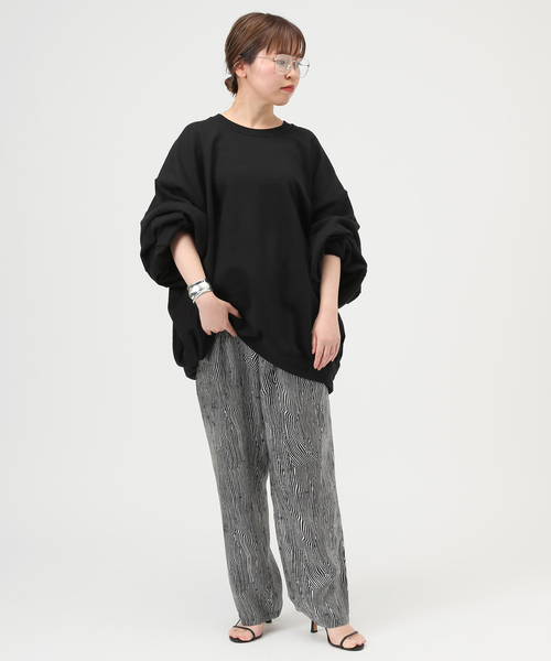 PRE_（プレ）の「【PRE_/プレ】ビッグスリーブスウェットプルオーバー（Tシャツ/カットソー・レディース・ブラック・FREE）」の9枚目の写真