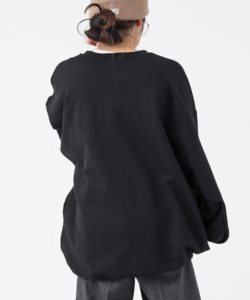 PRE_（プレ）の「【PRE_/プレ】ビッグスリーブスウェットプルオーバー（Tシャツ/カットソー・レディース・ブラック・FREE）」の14枚目の写真