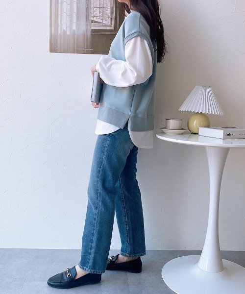 nissen（ニッセン）の「【販売終了】重ね着風トップス（Tシャツ/カットソー・レディース・ベージュ/グリーン・M/L）」の13枚目の写真