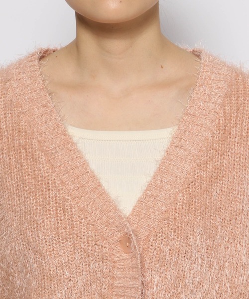 LOWRYS FARM（ローリーズファーム）の「シャギーショートカーデＬＳ 105940（ニット/セーター・レディース・グレー/カーキ/ピンク・FREE）」の18枚目の写真