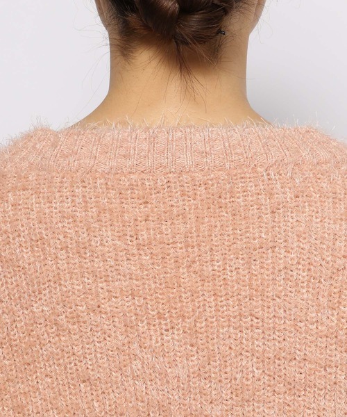 LOWRYS FARM（ローリーズファーム）の「シャギーショートカーデＬＳ 105940（ニット/セーター・レディース・グレー/カーキ/ピンク・FREE）」の15枚目の写真