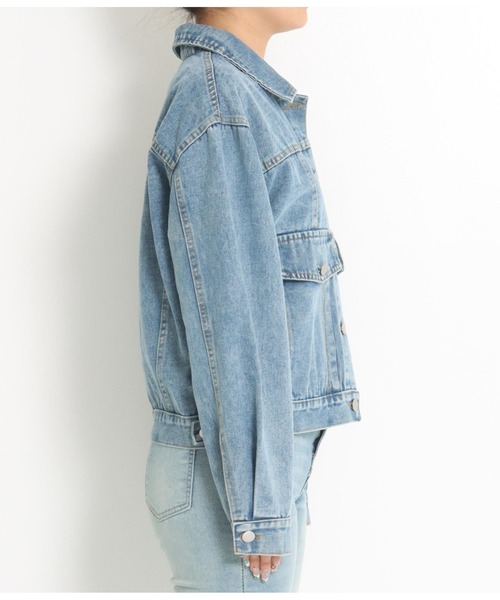 anap mimpi(アナップミンピ)の「切替 BIG ポケット デニム ジャケット(デニムジャケット・レディース・ライトブルー・FREE)」の9枚目の写真