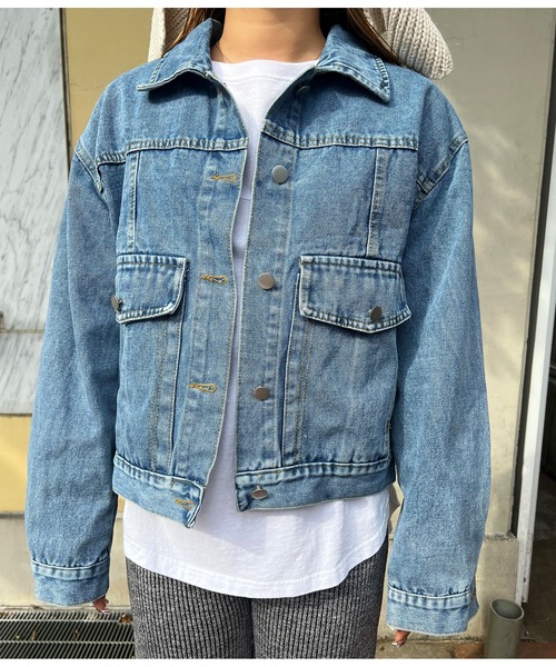 anap mimpi(アナップミンピ)の「切替 BIG ポケット デニム ジャケット(デニムジャケット・レディース・ライトブルー・FREE)」の21枚目の写真