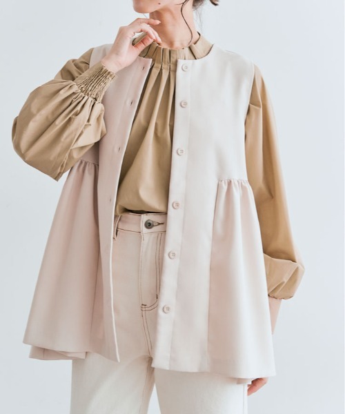 kirakiraShop（キラキラショップ）の「2way ボウタイ タック ブラウス（シャツ/ブラウス・レディース・スカイブルー/ブラック/ネイビー/オフホワイト/ライトグレー/ベージュ・M/L）」の14枚目の写真