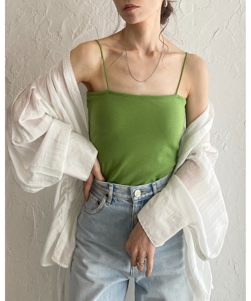 She's Closet(シーズクローゼット)の「ベアトップブラカップ付きキャミソールトップス(キャミソール・レディース・アイボリー/ブラック/オフホワイト/グリーン/チャコール/サンドベージュ・FREE)」の9枚目の写真