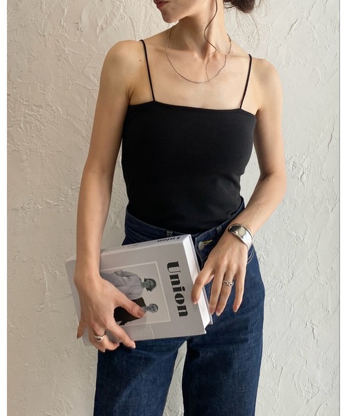 She's Closet(シーズクローゼット)の「ベアトップブラカップ付きキャミソールトップス(キャミソール・レディース・アイボリー/ブラック/オフホワイト/グリーン/チャコール/サンドベージュ・FREE)」の12枚目の写真
