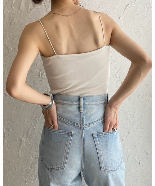 She's Closet(シーズクローゼット)の「ベアトップブラカップ付きキャミソールトップス(キャミソール・レディース・アイボリー/ブラック/オフホワイト/グリーン/チャコール/サンドベージュ・FREE)」の14枚目の写真
