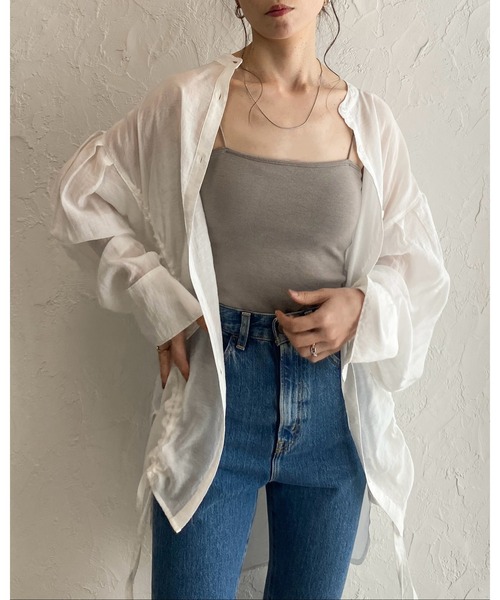 She's Closet(シーズクローゼット)の「ベアトップブラカップ付きキャミソールトップス(キャミソール・レディース・アイボリー/ブラック/オフホワイト/グリーン/チャコール/サンドベージュ・FREE)」の17枚目の写真