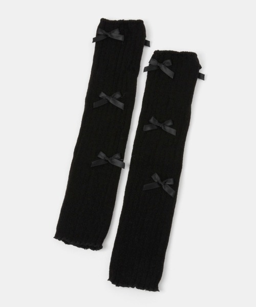 FOREVER 21（フォーエバー トゥエンティーワン）の「ミニリボンレッグウォーマー（レッグウォーマー・レディース・ブラック/ホワイト・FREE）」の2枚目の写真