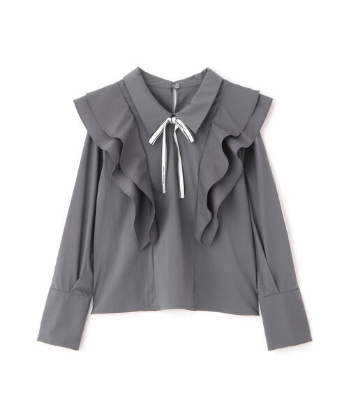 JILL by JILL STUART(ジルバイジルスチュアート)の「◇リボンツキラッフルブラウス(シャツ/ブラウス・レディース・グレー系その他/ホワイト・FREE)」の3枚目の写真