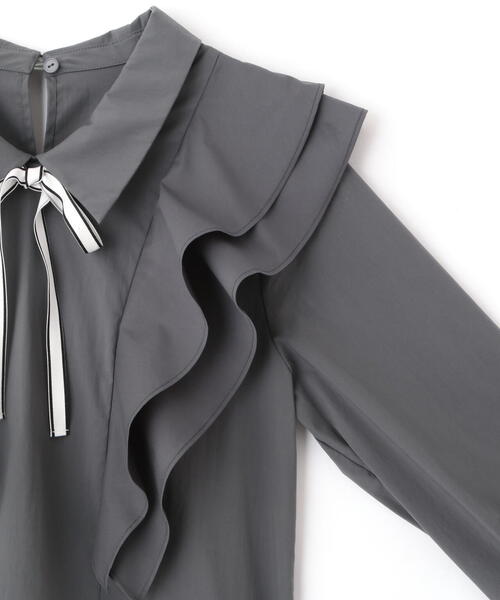 JILL by JILL STUART(ジルバイジルスチュアート)の「◇リボンツキラッフルブラウス(シャツ/ブラウス・レディース・グレー系その他/ホワイト・FREE)」の12枚目の写真