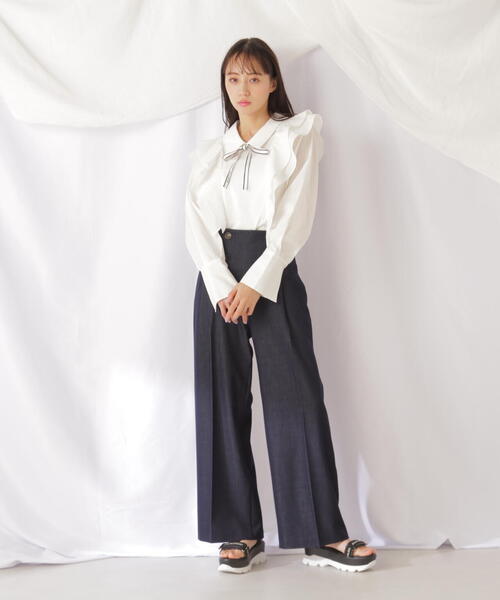 JILL by JILL STUART(ジルバイジルスチュアート)の「◇リボンツキラッフルブラウス(シャツ/ブラウス・レディース・グレー系その他/ホワイト・FREE)」の20枚目の写真