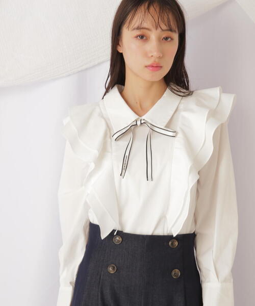 JILL by JILL STUART(ジルバイジルスチュアート)の「◇リボンツキラッフルブラウス(シャツ/ブラウス・レディース・グレー系その他/ホワイト・FREE)」の22枚目の写真