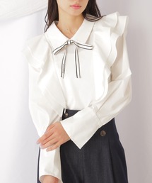 ◇リボンツキラッフルブラウス
