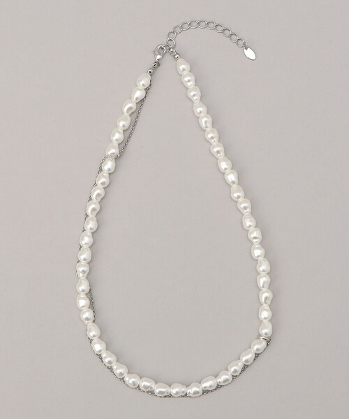 coen（コーエン）の「アシメチェーン樹脂パールネックレス（ネックレス・レディース・シルバー/ゴールド・FREE）」の7枚目の写真