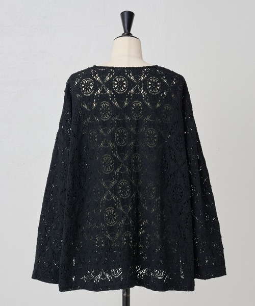 BEARDSLEY（ビアズリー）の「《15 quinze》コットンレース羽織り（ノーカラージャケット・レディース・ブラック/オフホワイト・FREE）」の17枚目の写真