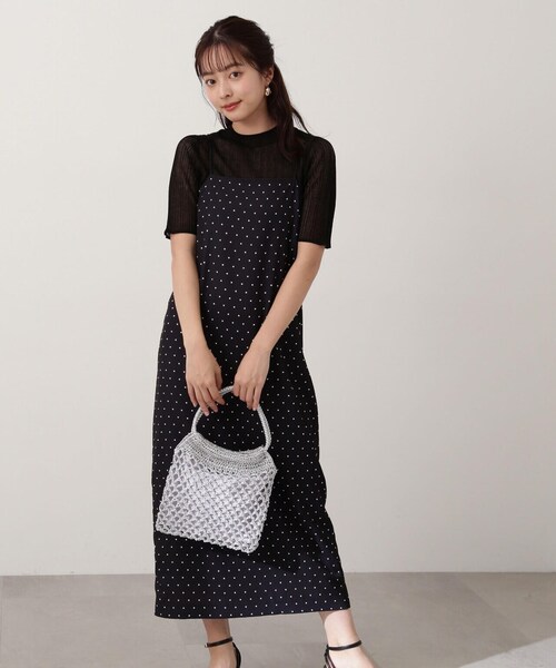 PROPORTION BODY DRESSING（プロポーションボディドレッシング）の「ナローキャミジャンスカ / 1214140401（ワンピース・レディース・ブラック系その他/オフホワイト/ブラック・SMALL/MEDIUM）」の3枚目の写真