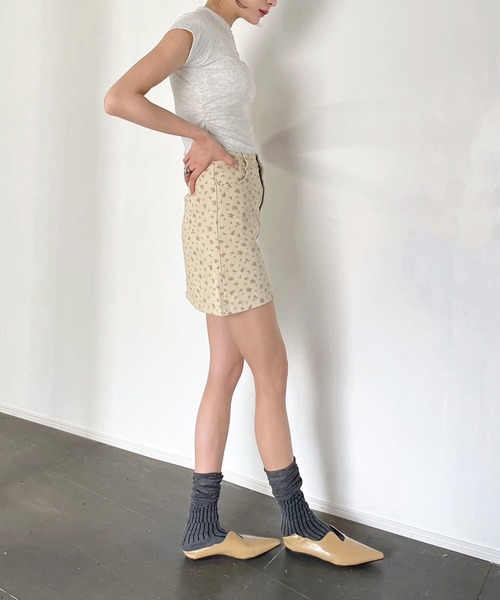 Jewelobe（ジュエローブ）の「コバナツイルミニスカート（スカート・レディース・グリーン/ベージュ/ホワイト・S/M）」の20枚目の写真