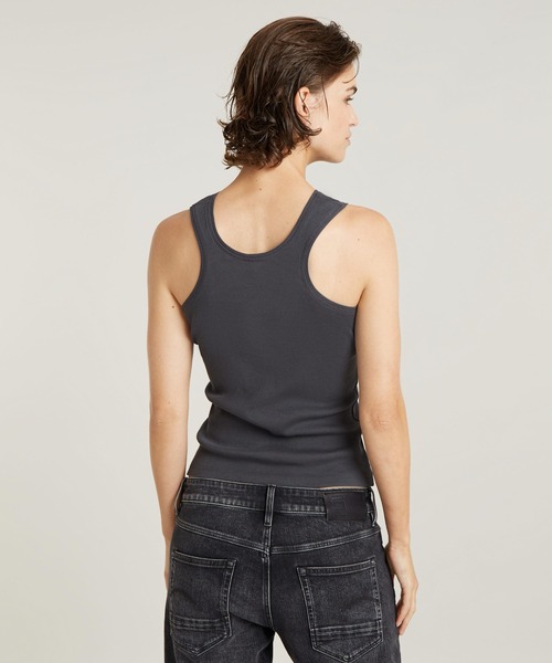 G-STAR（ジースター）の「RACERBACK RIBBED SLIM TANK TOP/リブスリムタンクトップ（タンクトップ・レディース・オフホワイト/グレー系その他・X-SMALL/SMALL/MEDIUM）」の13枚目の写真