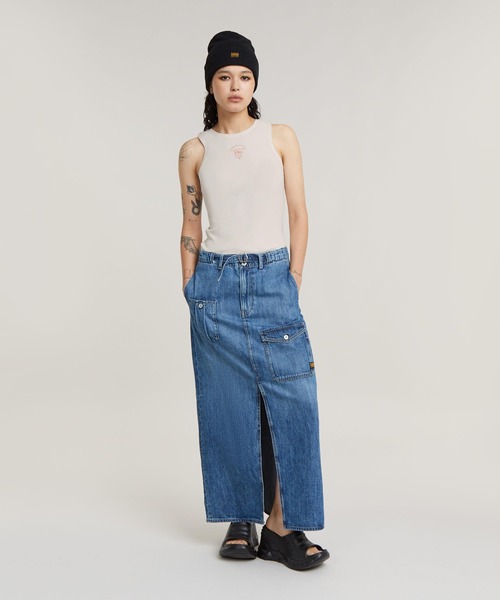 G-STAR（ジースター）の「RACERBACK RIBBED SLIM TANK TOP/リブスリムタンクトップ（タンクトップ・レディース・オフホワイト/グレー系その他・X-SMALL/SMALL/MEDIUM）」の3枚目の写真