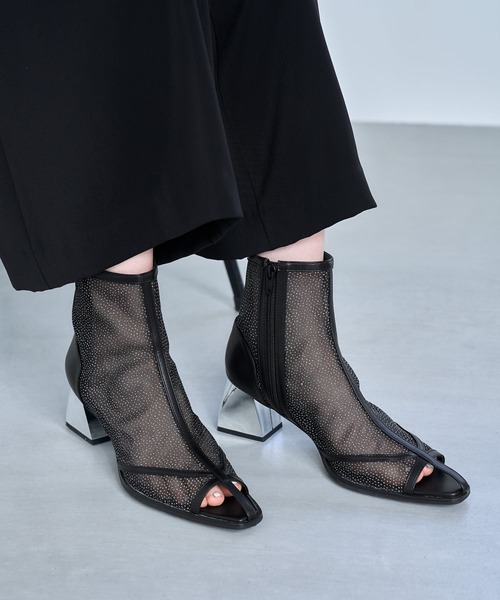 HARE(ハレ)の「メタルヒールメッシュブーサン(HARE)(サンダル・レディース・ブラック/アイボリー/ブラック系その他・MEDIUM/LARGE)」の19枚目の写真