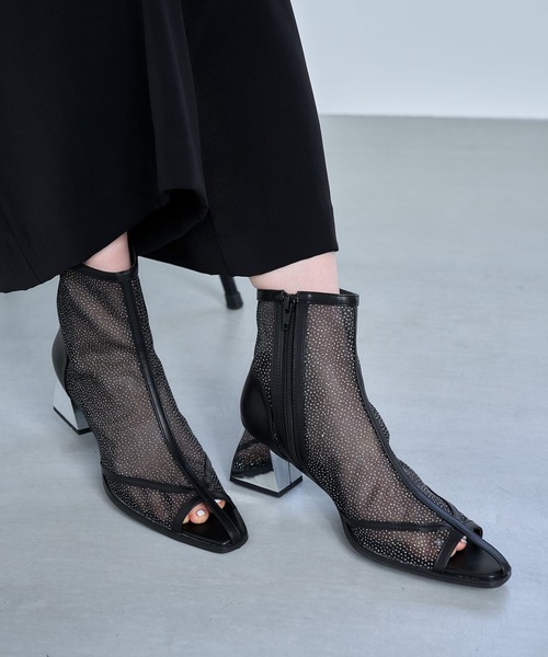 HARE(ハレ)の「メタルヒールメッシュブーサン(HARE)(サンダル・レディース・ブラック/アイボリー/ブラック系その他・MEDIUM/LARGE)」の20枚目の写真