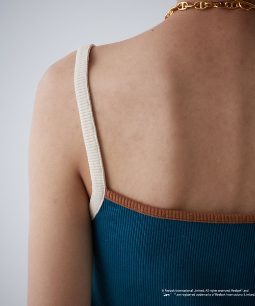 Reebok(リーボック)の「【Reebok/リーボック】別注配色ショートリブキャミソール(キャミソール・レディース・ホワイト/グリーン/ネイビー・MEDIUM)」の7枚目の写真