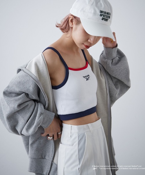 Reebok(リーボック)の「【Reebok/リーボック】別注配色ショートリブキャミソール(キャミソール・レディース・ホワイト/グリーン/ネイビー・MEDIUM)」の18枚目の写真