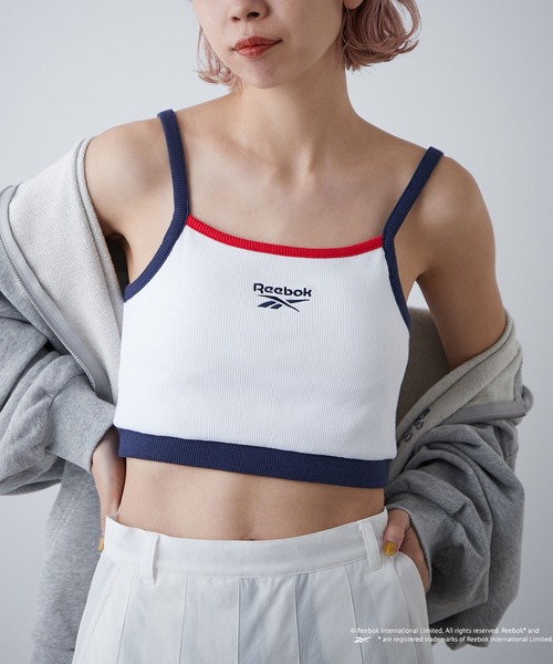 Reebok(リーボック)の「【Reebok/リーボック】別注配色ショートリブキャミソール(キャミソール・レディース・ホワイト/グリーン/ネイビー・MEDIUM)」の16枚目の写真