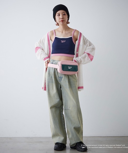 Reebok(リーボック)の「【Reebok/リーボック】別注配色ショートリブキャミソール(キャミソール・レディース・ホワイト/グリーン/ネイビー・MEDIUM)」の11枚目の写真