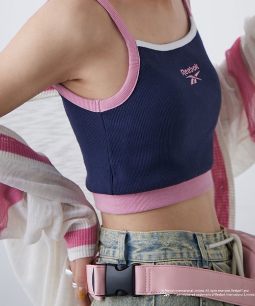 Reebok(リーボック)の「【Reebok/リーボック】別注配色ショートリブキャミソール(キャミソール・レディース・ホワイト/グリーン/ネイビー・MEDIUM)」の10枚目の写真