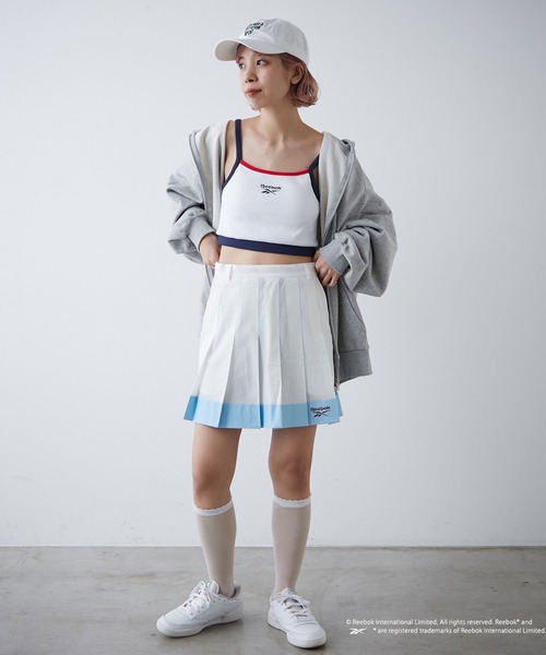 Reebok(リーボック)の「【Reebok/リーボック】別注配色ショートリブキャミソール(キャミソール・レディース・ホワイト/グリーン/ネイビー・MEDIUM)」の19枚目の写真