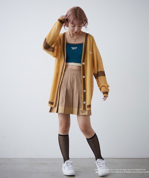 Reebok(リーボック)の「【Reebok/リーボック】別注配色ショートリブキャミソール(キャミソール・レディース・ホワイト/グリーン/ネイビー・MEDIUM)」の14枚目の写真