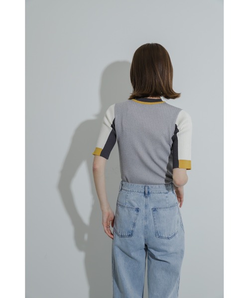 SENSE OF PLACE by URBAN RESEARCH(センスオブプレイスバイアーバンリサーチ)の「カラーブロッキングコンパクトセーター(ニット/セーター・レディース・ホワイト系その他/ブラック系その他/グレー系その他/グリーン系その他・ONE)」の13枚目の写真