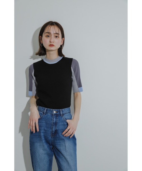 SENSE OF PLACE by URBAN RESEARCH(センスオブプレイスバイアーバンリサーチ)の「カラーブロッキングコンパクトセーター(ニット/セーター・レディース・ホワイト系その他/ブラック系その他/グレー系その他/グリーン系その他・ONE)」の15枚目の写真